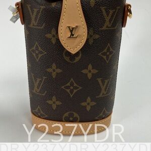 Louis Vuitton Brown Monogram Fold Me Pouch with Tan Trim